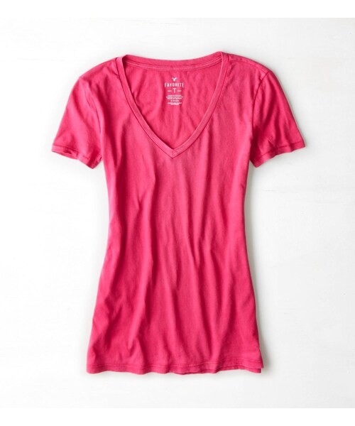 American Eagle(アメリカンイーグル)の「AEOフェイバリットVネックTシャツ(Tシャツ/カットソー・レディース・ブラック/グリーン/ターコイズ/フューシャピンク/ネオンタンジェリン/プラムベリー/カレントコーラル/サマーバーガンディー/ブルー/パープル・XXS/XS/S/M/L/XL/XXL)」の6枚目の写真