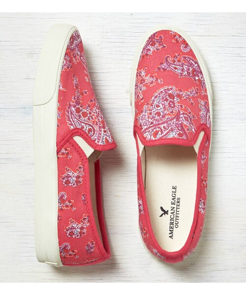 American Eagle（アメリカンイーグル）の「AEOプリントスリッポンスニーカー（スニーカー・レディース・トーストココナツ/ホワイト/ブルー/シエンナ/バナナボート/ライトブリーチ・5/6/7/8/9/10）」の4枚目の写真