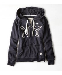 American Eagle | AEO NYCグラフィックジップフーディー(パーカー)