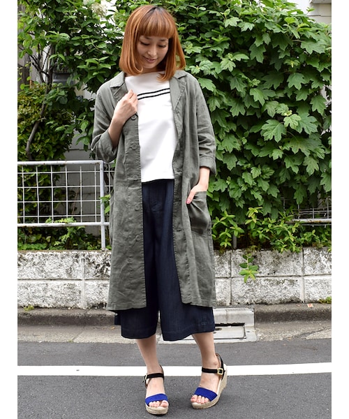 w closet（ダブルクローゼット）の「デニムガウチョパンツ（パンツ・レディース・ブルー/ネイビー・FREE）」の10枚目の写真