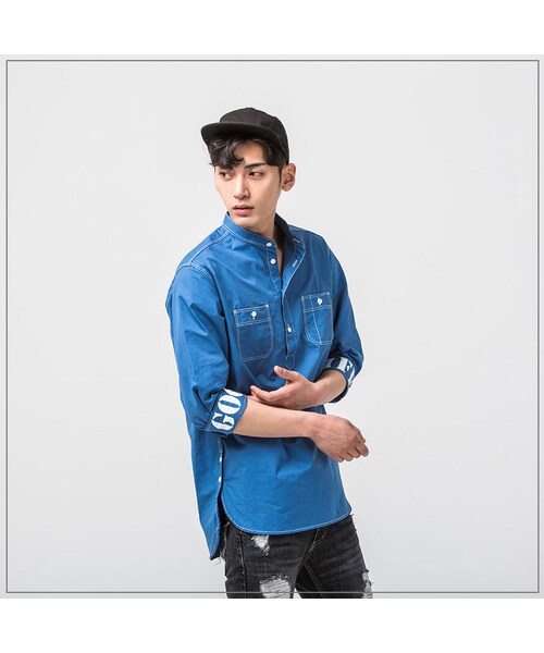 ROMANTIC CROWN(ロマンティッククラウン)の「GOOD LIFE SOUTIEN COLLAR SHIRT_BLUE(その他・メンズ・기타)」の6枚目の写真