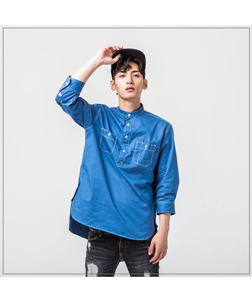 ROMANTIC CROWN(ロマンティッククラウン)の「GOOD LIFE SOUTIEN COLLAR SHIRT_BLUE(その他・メンズ・기타)」の5枚目の写真