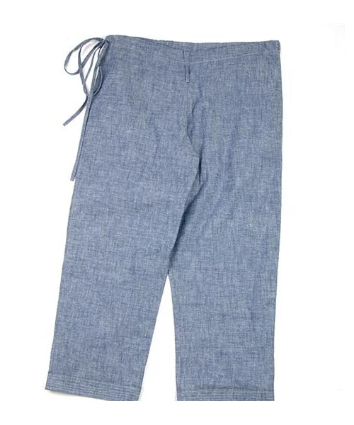 plain-me(プレインミー)の「霜降棉織低檔抽繩長褲(パンツ・メンズ・白/藍)」の9枚目の写真