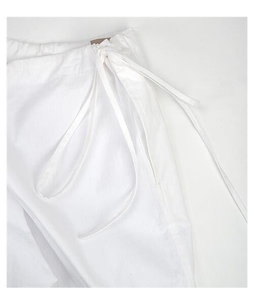 plain-me(プレインミー)の「霜降棉織低檔抽繩長褲(パンツ・メンズ・白/藍)」の3枚目の写真