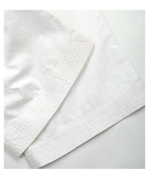 plain-me(プレインミー)の「霜降棉織低檔抽繩長褲(パンツ・メンズ・白/藍)」の4枚目の写真