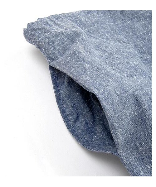 plain-me(プレインミー)の「霜降棉織低檔抽繩長褲(パンツ・メンズ・白/藍)」の8枚目の写真