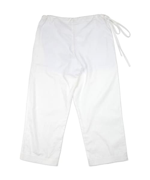 plain-me(プレインミー)の「霜降棉織低檔抽繩長褲(パンツ・メンズ・白/藍)」の1枚目の写真