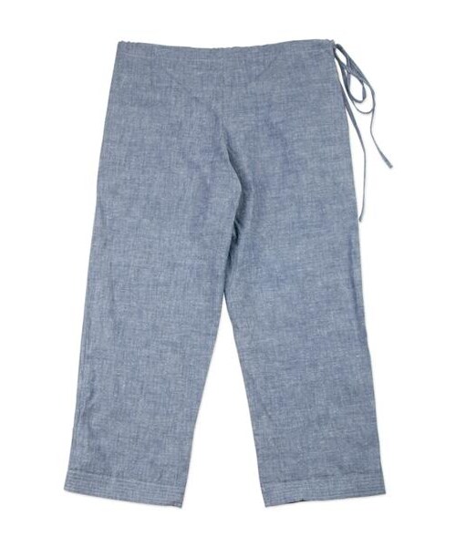 plain-me(プレインミー)の「霜降棉織低檔抽繩長褲(パンツ・メンズ・白/藍)」の6枚目の写真