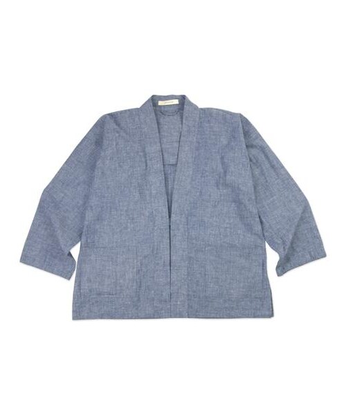 plain-me（プレインミー）の「霜降棉織綁帶NORAGI外套（その他・メンズ・白/藍）」の7枚目の写真