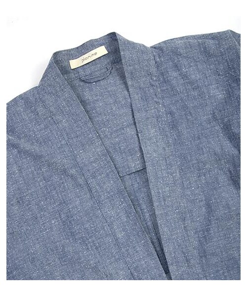 plain-me（プレインミー）の「霜降棉織綁帶NORAGI外套（その他・メンズ・白/藍）」の8枚目の写真