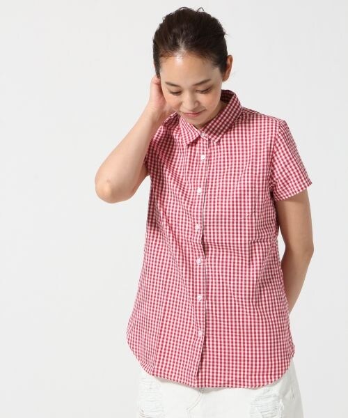 LOWRYS FARM(ローリーズファーム)の「ギンガムシャツ(トップス・レディース・ブラック09/レッド35/ネイビー88・M/L)」の3枚目の写真
