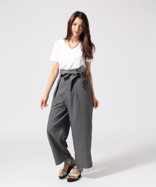 HARE（ハレ）の「フトベルトワイドタックパンツ（パンツ・レディース・ブラック09/ライトグレー15・ＦREE）」の4枚目の写真