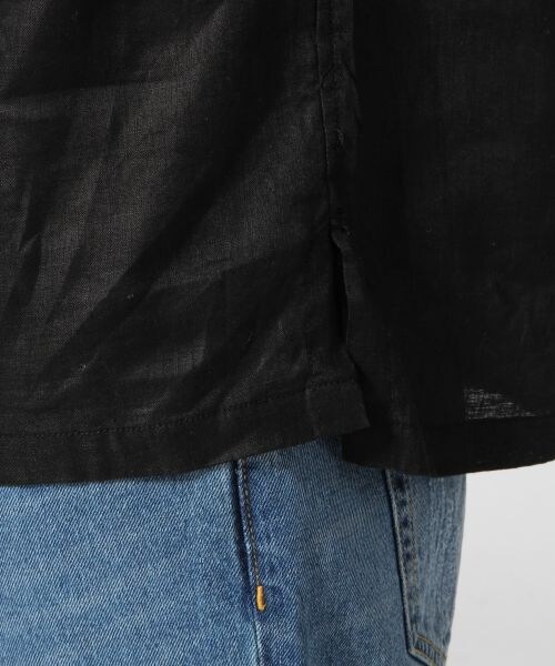 RAGEBLUE（レイジブルー）の「リネンプルオーバーシャツ5分袖（トップス・メンズ・ホワイト02/ブラック09・Ｍ/Ｌ）」の11枚目の写真