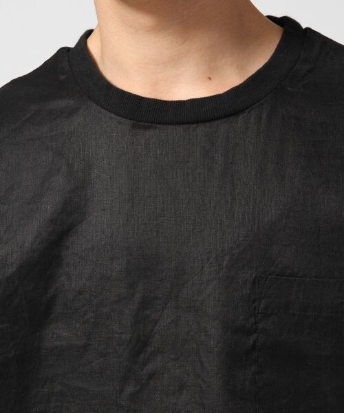 RAGEBLUE（レイジブルー）の「リネンプルオーバーシャツ5分袖（トップス・メンズ・ホワイト02/ブラック09・Ｍ/Ｌ）」の7枚目の写真
