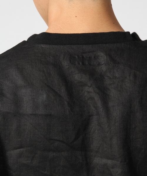 RAGEBLUE（レイジブルー）の「リネンプルオーバーシャツ5分袖（トップス・メンズ・ホワイト02/ブラック09・Ｍ/Ｌ）」の12枚目の写真