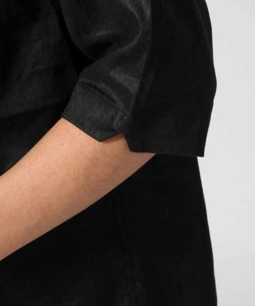 RAGEBLUE（レイジブルー）の「リネンプルオーバーシャツ5分袖（トップス・メンズ・ホワイト02/ブラック09・Ｍ/Ｌ）」の9枚目の写真