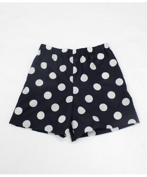 ADAM ET ROPE'（アダムエロペ）の「【先行予約】ビッグドットハーフパンツ（パンツ・レディース・ライトグレー/ネイビー・38）」の2枚目の写真