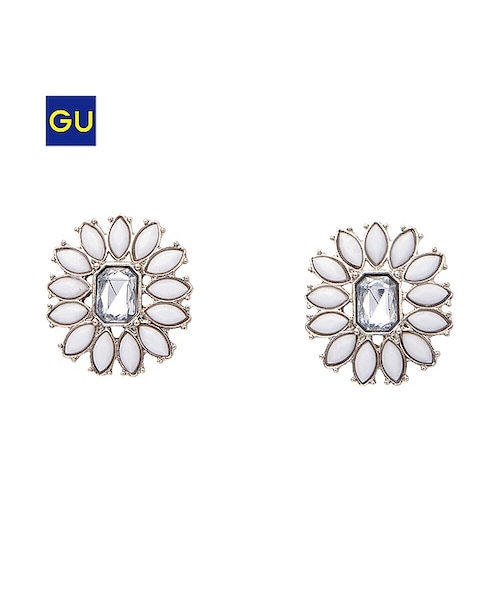 GU（ジーユー）の「（GU）ＷＯＭＥＮフラワービジューピアス（WOMEN ⁄ アクセサリー・レディース・BLUE/OFF WHITE/BLACK・-）」の2枚目の写真