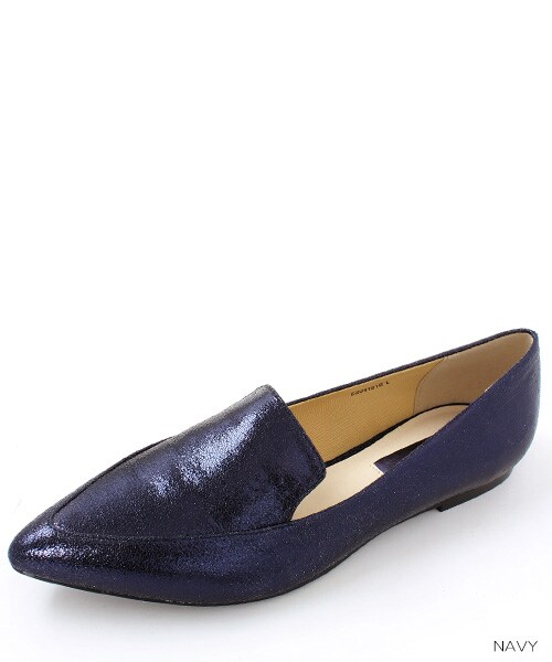 RANDA（ランダ）の「ポインテッドトゥメタリックローファー（シューズ・レディース・ゴールド/シルバー/ネイビー・S/M/L/LL）」の3枚目の写真