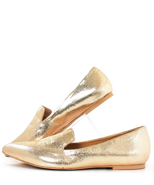 RANDA（ランダ）の「ポインテッドトゥメタリックローファー（シューズ・レディース・ゴールド/シルバー/ネイビー・S/M/L/LL）」の8枚目の写真