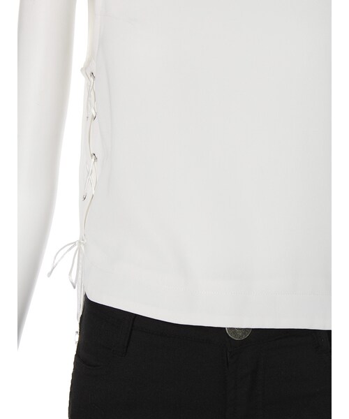 MURUA（ムルーア）の「【FEMININE】サイドレースupタンクトップ（トップス・レディース・ホワイト/ブラック/ピンク・F）」の10枚目の写真