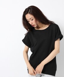 BLISS POINT Womens | ウラケストタックボートネックプルオーバー(トップス)