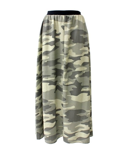 WONDERFULWORLDKANEKOISAO迷彩柄ロングスカート WONDERFULWORLDKANEKOISAO迷彩柄ロングスカート