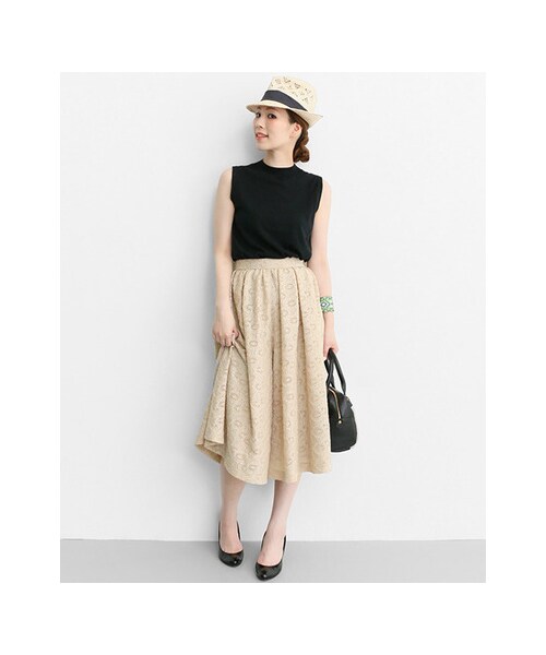 URBAN RESEARCH ROSSO WOMEN(アーバンリサーチ ロッソ)の「レースガウチョパンツ(パンツ・レディース・WHITE/P/BEIGE/BLACK・36/38)」の9枚目の写真