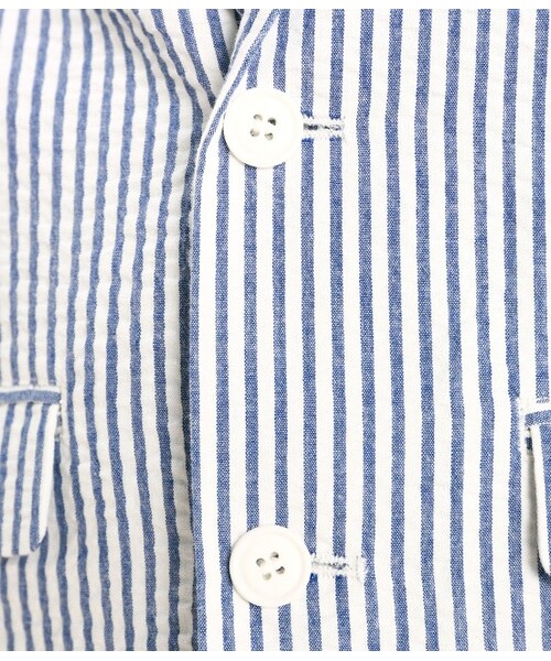 ROPE' PICNIC（ロペピクニック）の「サッカーストライプジャケット（ジャケット・レディース・ライトグレー/ホワイト/ブルー・38/40）」の12枚目の写真