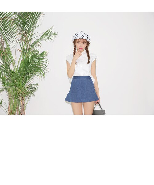 STYLENANDA(スタイルナンダ)の「デニムミニマーメイドスカパン(その他・レディース・ブラック/ブルー・フリーサイズ)」の12枚目の写真