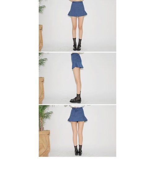 STYLENANDA(スタイルナンダ)の「デニムミニマーメイドスカパン(その他・レディース・ブラック/ブルー・フリーサイズ)」の14枚目の写真