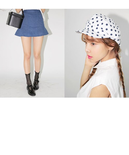 STYLENANDA(スタイルナンダ)の「デニムミニマーメイドスカパン(その他・レディース・ブラック/ブルー・フリーサイズ)」の10枚目の写真