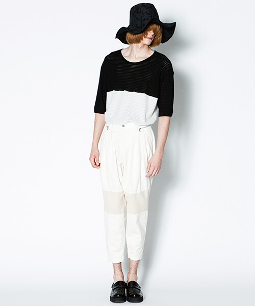 SHAREEF（シャリーフ）の「RUSSELL MESH 2TONE BIG-T（その他・メンズ・BLK/WHT・1/2）」の2枚目の写真