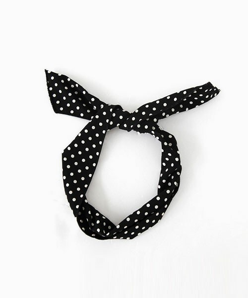 DHOLIC（ディーホリック）の「ドット&デニムヘアバンド（ヘアバンド・レディース・ライトブルーデニム/ブルーデニム/ブラック/アイボリー/レッド・FREE）」の3枚目の写真