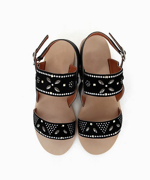 DHOLIC（ディーホリック）の「ブラックストラップサンダルシューズ（サンダル・レディース・ブラックA/ブラックB・230/235/240/245/250）」の2枚目の写真