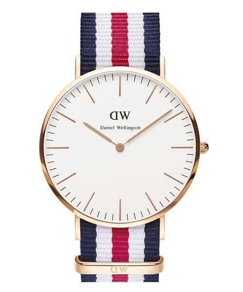 Daniel Wellington（ダニエルウェリントン）の「Daniel Wellington 'Classic Canterbury' NATO Strap Watch, 40mm（アナログ腕時計・レディース・Red/ White/ Blue/ Rose Gold）」の2枚目の写真