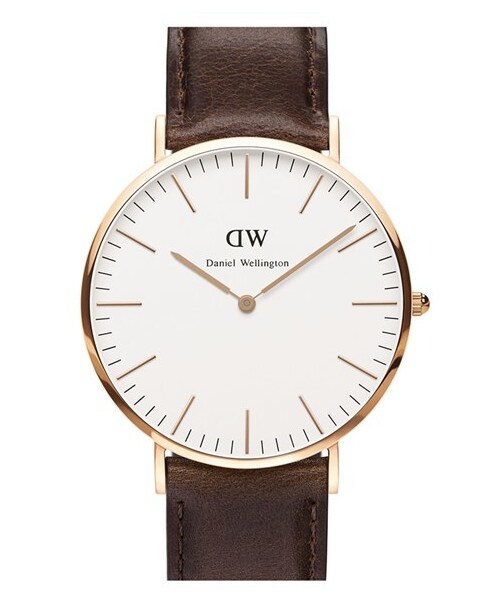Daniel Wellington（ダニエルウェリントン）の「Daniel Wellington 'Classic Bristol' Leather Strap Watch, 40mm（アナログ腕時計・レディース・Brown/ Rose Gold）」の4枚目の写真