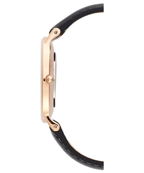 Daniel Wellington(ダニエルウェリントン)の「Daniel Wellington 'Classy Sheffield' Crystal Index Leather Strap Watch, 34mm(アナログ腕時計・レディース・Black/ Rose Gold)」の4枚目の写真