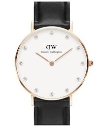 Daniel Wellington | Daniel Wellington 'Classy Sheffield' Crystal Index Leather Strap Watch, 34mm(アナログ腕時計)