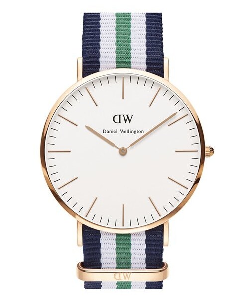Daniel Wellington（ダニエルウェリントン）の「Daniel Wellington 'Classic Nottingham' NATO Strap Watch, 40mm（アナログ腕時計・レディース・Blue/ White/ Green/ Rose Gold）」の3枚目の写真