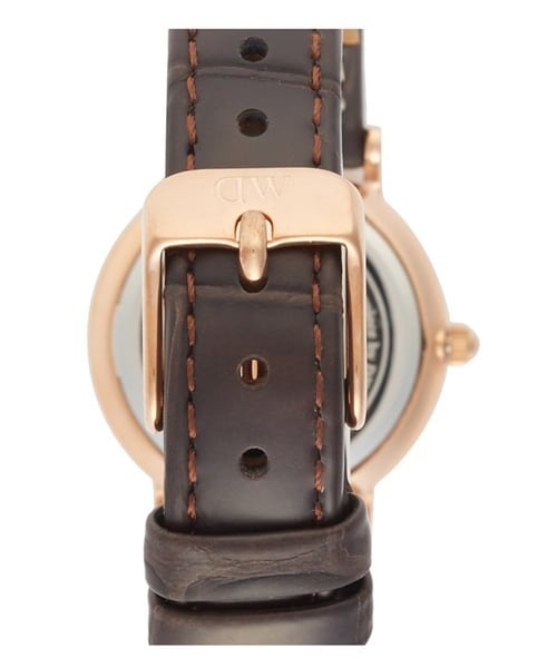 Daniel Wellington（ダニエルウェリントン）の「Daniel Wellington 'Classy York' Crystal Index Embossed Leather Strap Watch, 26mm（アナログ腕時計・レディース・Dark Brown/ Rose Gold）」の2枚目の写真