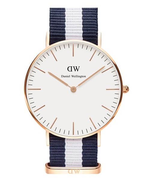 Daniel Wellington（ダニエルウェリントン）の「Daniel Wellington 'Classic Glasgow' Round NATO Strap Watch, 36mm（アナログ腕時計・レディース・Blue/ White/ Rose Gold）」の4枚目の写真