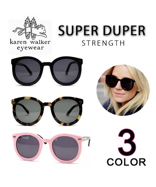Karen Walker カレンウォーカー の 大人気 Karen Walker カレンウォーカー サングラス Super Duper Strength Kw 03 サングラス Wear