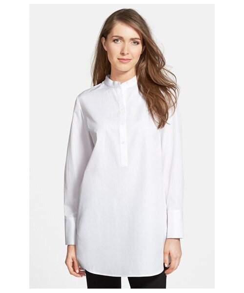 Nordstrom(ノードストロム)の「Nordstrom Collection Cotton Poplin Tunic Shirt(シャツ/ブラウス・レディース・White・Medium/Small/X-Large/X-Small/Large)」の1枚目の写真