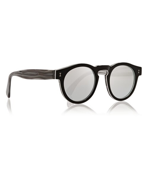 Illesteva（イレステーバ）の「Illesteva Leonard round-frame acetate mirrored sunglasses（サングラス・レディース・Black）」の4枚目の写真
