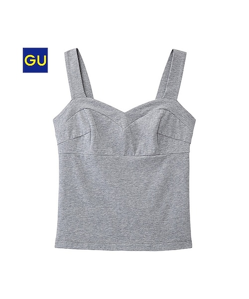 GU（ジーユー）の「（GU）ビスチェＡ（WOMEN ⁄ カットソー・レディース・OFF WHITE/GRAY/BLACK/PINK・L/M/S）」の3枚目の写真