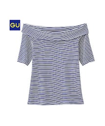 GU | （GU）ターンバックオフショルダーＴ（半袖）(トップス)