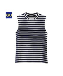 GU | （GU）ハイネックタンクトップ（ボーダー）(トップス)