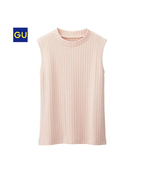 GU（ジーユー）の「（GU）ハイネックタンクトップＡ（WOMEN ⁄ カットソー・レディース・OFF WHITE/PINK/BLACK・M/L/S/XL）」の3枚目の写真