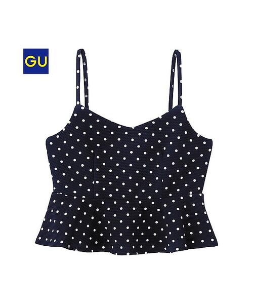 GU（ジーユー）の「（GU）ビスチェ（ドット）（WOMEN ⁄ カットソー・レディース・OFF WHITE/NAVY・M/S/L）」の2枚目の写真